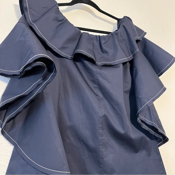 Alexis Rachel Off-the-Shoulder Ruffle Mini Dress Navy Blue NWT S - Picture 8 of 14